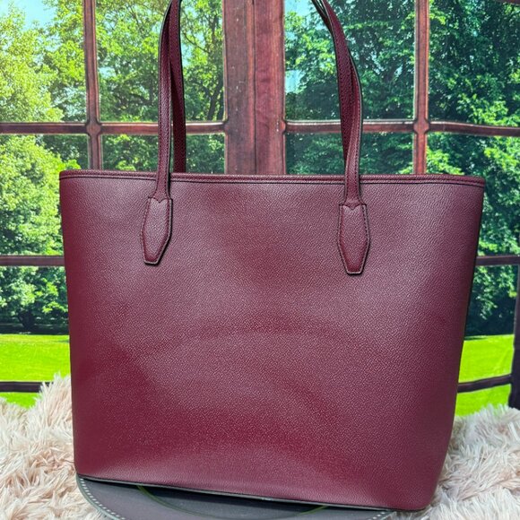 EUC Kate Spade Lori Large Textured Tote- Blackberry w/ COA - Picture 10 of 12